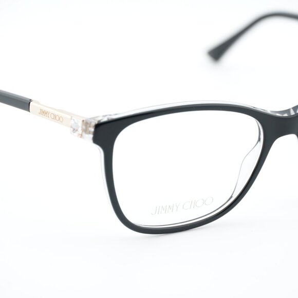 Jimmy Choo JC274 07C5 00 Eyeglasses Black/Crystal/Gold 53mm Rectangle Frame - Picture 2 of 10
